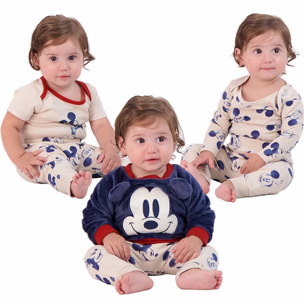 MICKEY MOUSE Disney Baby 4-piece Plush Set Baby Boy Size 9 Mos,12 Mos,18 Mos NEW